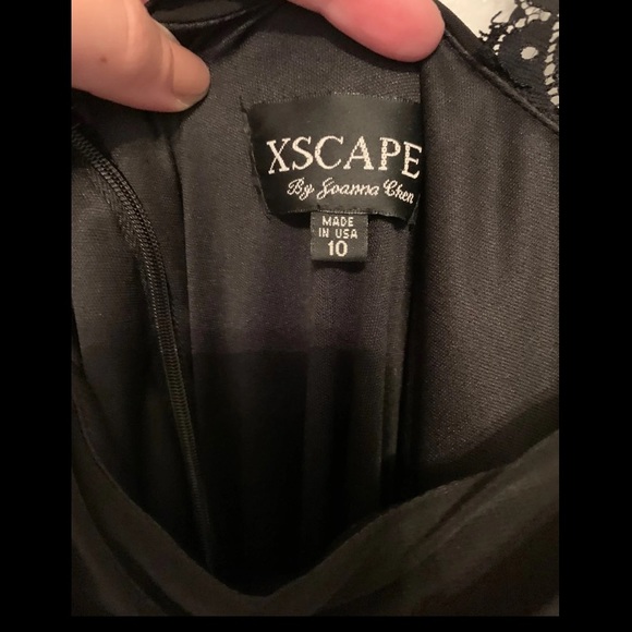 Xscape - Black Lace Dress Size 10 - Picture 3 of 4